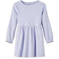 Name It Mini Girls Daisy Printed Long Sleeve Dress - Cosmic Sky