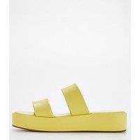 V By Very Low Wedge Mule Sandal - Yellow