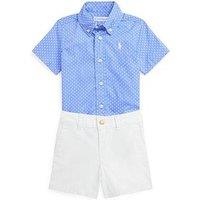 Ralph Lauren Baby Boys Geo Short Sleeve Shirt And Shorts Set - Multi