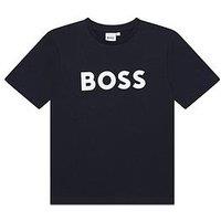 Boss Boys Short Sleeve Large Logo T-Shirt - Navy