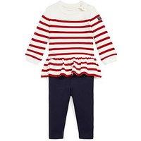 Ralph Lauren Baby Girls Stripe Long Sleeve Top And Pants Set - Multi