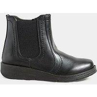 Yours Wide Fit Wedge Chelsea Boot - Black