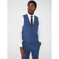 Peter Werth X Very Slim Fit Check Waistcoat - Navy