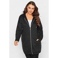 Yours Longline Zip Through & Hoodie - Black