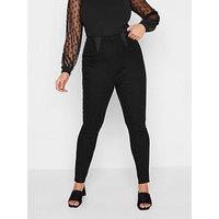 Yours Side Split Elastic Insert Jegging Black