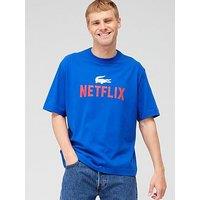 Lacoste X Netflix Back Print T-Shirt - Blue