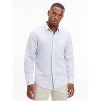 Calvin Klein Linen Cotton Regular Long Sleeve Shirt