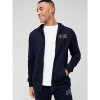 Tommy Hilfiger Zip Thru Hooded Loungewear Top - Navy