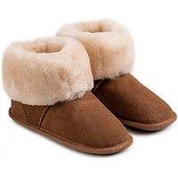 Just Sheepskin Ladies Albery Sheepskin Boot Slippers - Brown