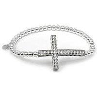 Say It With Cross Ball Bracelet - Sterling Silver