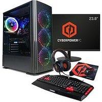 Cyberpower Blaze Ryzen 5, Rtx 3050 Gaming Pc Bundle With 23.8In Fhd Monitor, Headset, Keyboard, Mous