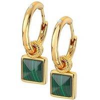 Hot Diamonds Hd X Jj Revive Malachite Square Earrings