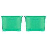 Wham Set Of 2 Crystal Storage Boxes In Green &Ndash; 80-Litre Capacity
