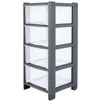 Wham Deep 4-Drawer Storage Unit In Graphite