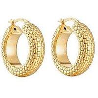 Seol + Gold 18Ct Gold Plated Sterling Silver Chunky Snake Chain Hoop Earrings