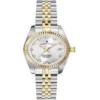 Jacques Du Manoir Swiss Made Ladies Inspiration Silver & Gold Plated Stainless Steel Bracelet Watch