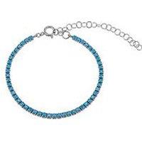 Seol + Gold Sterling Silver Turquoise Adjustable Tennis Bracelet