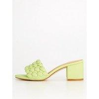 V By Very Wide Fit Plaited Heeled Sandal - Lime