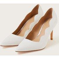Monsoon Scallop Satin Bridal Court Shoes - Ivory