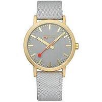 Mondaine Classic Golden 40Mm Case Good Grey Watch
