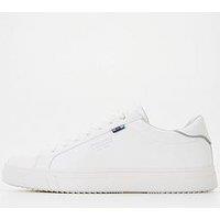 Jack & Jones Faux Leather Lace Up Trainers - White