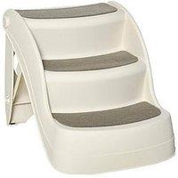 Pawhut Foldable Pet Stairs Portable Dog Steps 3-Step Design With Non-Slip Mats For High Beds, Sofas, 49 X 38 X 38 Cm, Cream