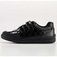 The Very Collection Toezone Girls Leather Heart Strap Trainers - Black