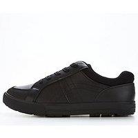 Everyday Boys Leather Lace Up School Trainers - Black