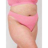 Ivory Rose Curve Scrunch High Waist Bikini Bottom In Bright Pink