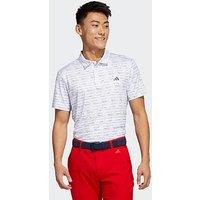 Adidas Golf Mens Stripe Zipper Polo - White