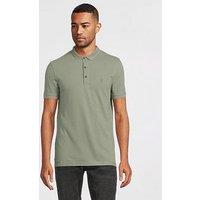 Allsaints Reform Short Sleeve Pique Polo Shirt - Green