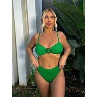 In The Style Textured Crinkle Bottoms - Green