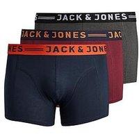 Jack & Jones Plus 3-Pack Logo Waistband Trunks - Multi