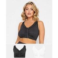 Yours 2 Pack Lace Trim Front Fastening Bra