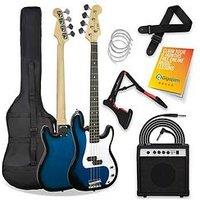 3Rd Avenue Full Size Bass Guitar Ultimate Kit With 15W Amp - 6 Months Free Lessons - Blueburst