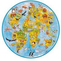 Goki World 49-Piece Round Jigsaw Puzzle With Xxl Large Pieces - 45 Cm Diameter