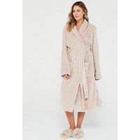 Everyday Supersoft Detail Dressing Gown - Beige