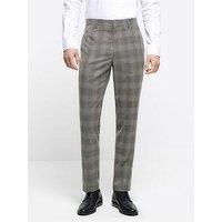 River Island Check Suit Trousers Dez Sl - Grey