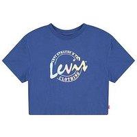 Levi'S Girls Short Sleeve Meet And Greet Script T-Shirt - True Navy