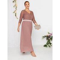 Yours Occasion Lace Wrap Pleat Maxi Dress