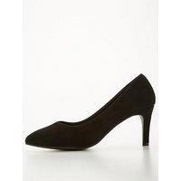 Everyday Extra Wide Fit Plain Point Court Shoe - Black