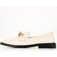 V By Very Chain Trim Quilted Loafer -Natural