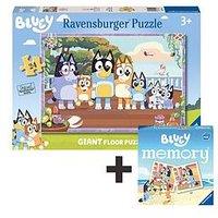 Ravensburger Bluey Twin Pack - My First Giant Floor Jigsaw Puzzle & Mini Memory Card Game