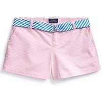 Ralph Lauren Girls Chino Belt Shorts - Carmel Pink