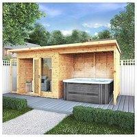 Mercia 16 X 6Ft Maine Pent Summerhouse With Patio Area