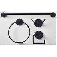 Our House 4-Piece Bathroom Fittings Set - Black