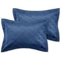 Catherine Lansfield Art Deco Pearl Pillowsham Pair In Navy