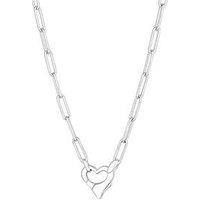 Simply Silver Sterling Silver 925 Open Heart Closure Necklace
