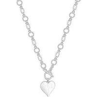 Mood Silver Molten Heart Ball Chain Long Pendant Necklace