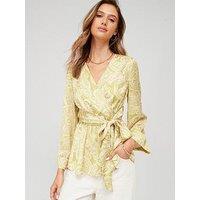 V By Very Long Sleeve Tie Front Paisley Blouse - Print